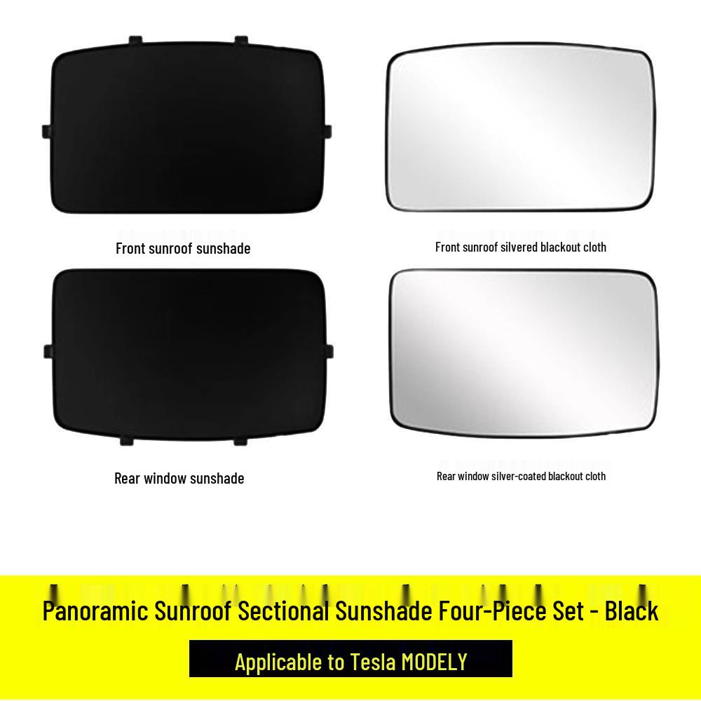 Sunshade Set for Tesla Model 3/Y: Heat-Insulating Sunroof Visor with UV Protection