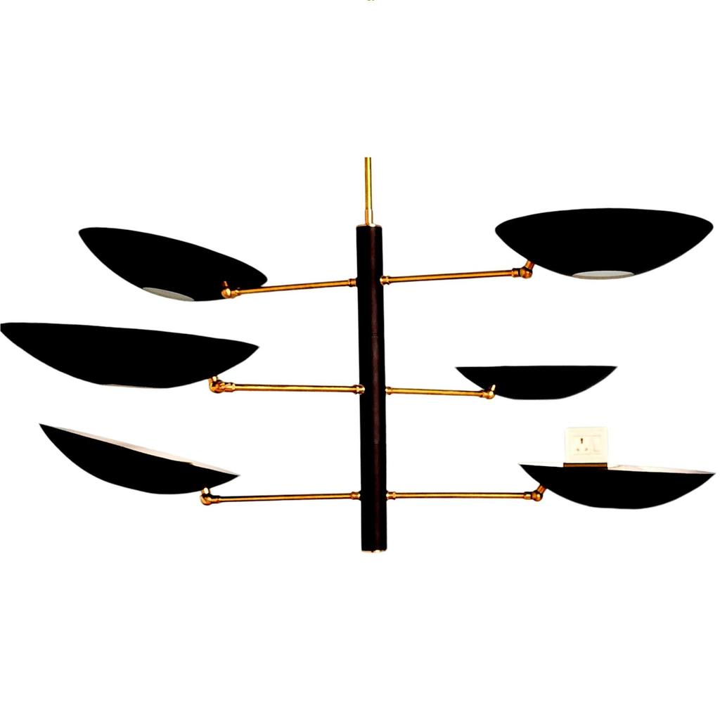 6 Stilnovo Shades Modern Lamp Эксклюзивный дизайн Люстра Sputnik Home Décor Потолочный подвесной светильник Matte Black Iconic Lamp