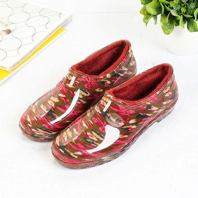 New Shallow Mouth Four-season Rain Shoes Women's Short Tube Non-slip Waterproof Shoes Low-top Work Rubber Shoes