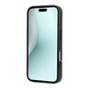 For iPhone 16 Case PU Leather+TPU Hidden Card Holder Drop-proof Phone Cover with Kickstand
