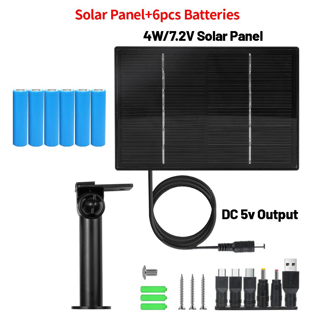 D4 Комплект солнечной панели Mini 5V Output Solar Power Bank CCTV Camera USB Type-C 3 в 1 Порты Контроллер Встроенные зарядные устройства для аккумуляторов