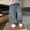 Boys' Stylish Korean Jeans - Spring/Autumn Wide-Leg Pants for Kids