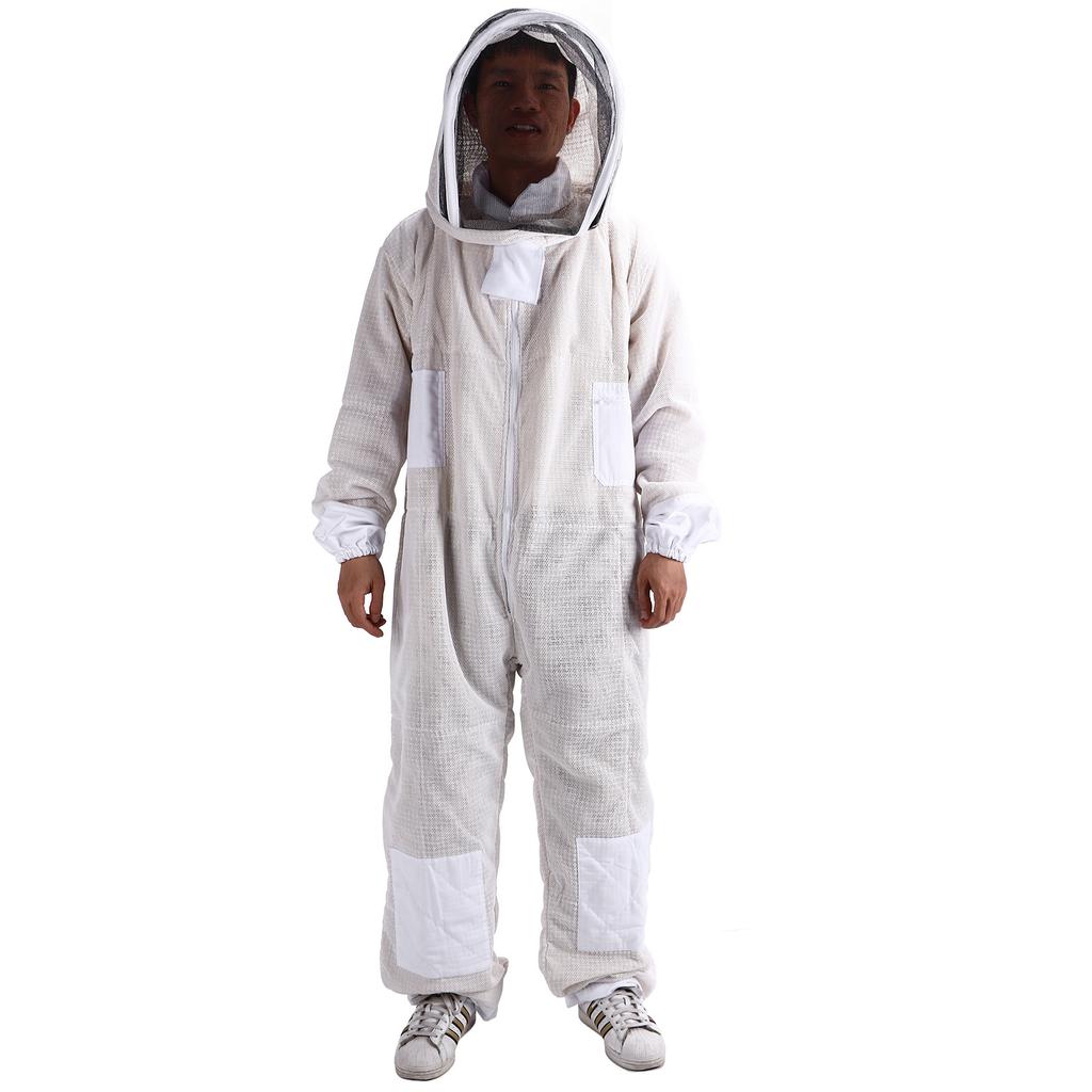 Professional Siamese Bee Suit Zipper 3 Layer Net Space Suit Ventilated Bee Suit for BeekeeperXXL