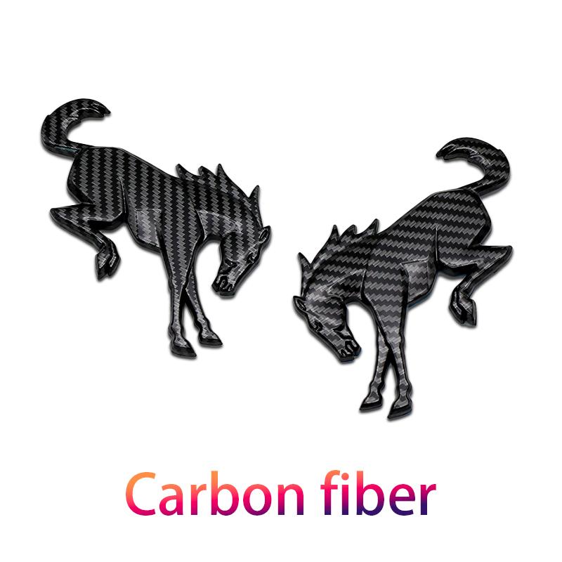 HFVS5 2Pcs For Ford Bronco Logo New ABS 3D Car Horse Stickers Hot Exterior Modification Tailgate Leaf Board Letters Animal Parts Badge