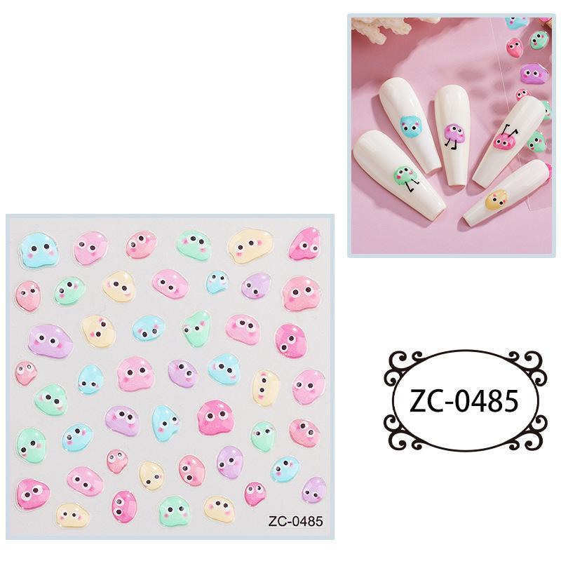 Мягкие клейкие наклейки для ногтей с тиснением, симпатичные 5D трехмерные наклейки для ногтей в виде звезд