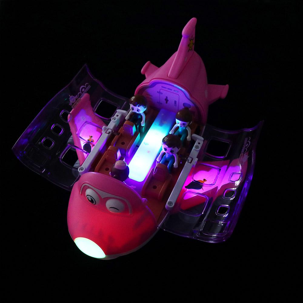Plastic LED Lights Music Airplane Toys Blue/Pink Aircraft Toy Aircraft LED Plane Model  Kids