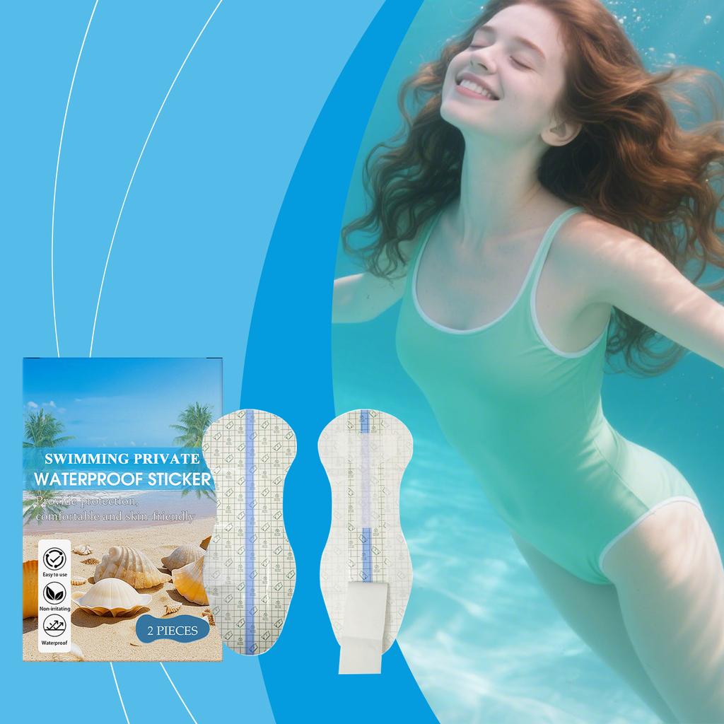 Водонепроницаемые гигиенические прокладки, 2 женские прокладки для нижнего белья, прозрачные полиуретановые гигиенические прокладки для купальников, наклейки для плавания, пляж