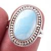 Кольцо из стерлингового серебра 925 пробы с драгоценным камнем Natural Republic Larimar S.6 v5P44