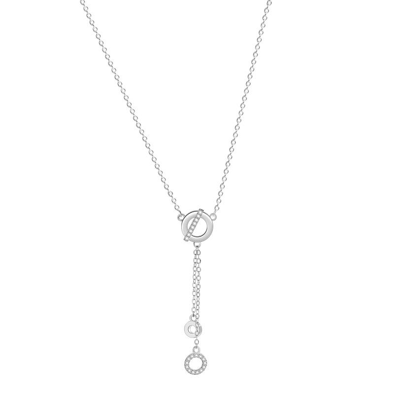 Ожерелье Reincarnation, женское, круглая, микро-инкрустированная цирконием, нишевая, ключичная цепочка, корейская версия, простая цепочка для подруг