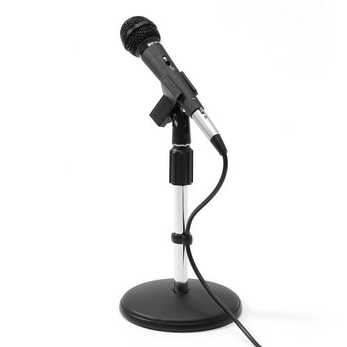 Sanwa Direct Desktop Microphone Stand with Microphone Holder, Height 25-40cm, with Clip, 1 Piece, 400-SPST2