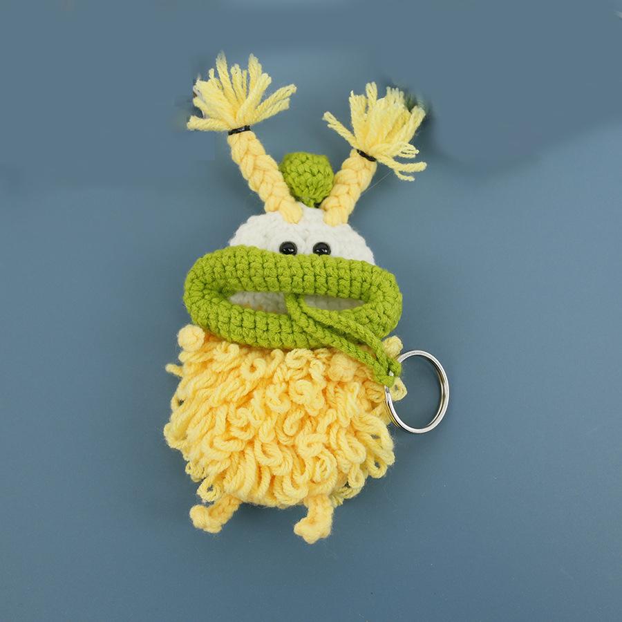 Забавные вязаные крючком брелоки Вязание Милая кукла с сосисочным ртом Держатель для ключей Полезная вязаная сумка для хранения Брелоки для автомобильных ключей Оптовая торговля