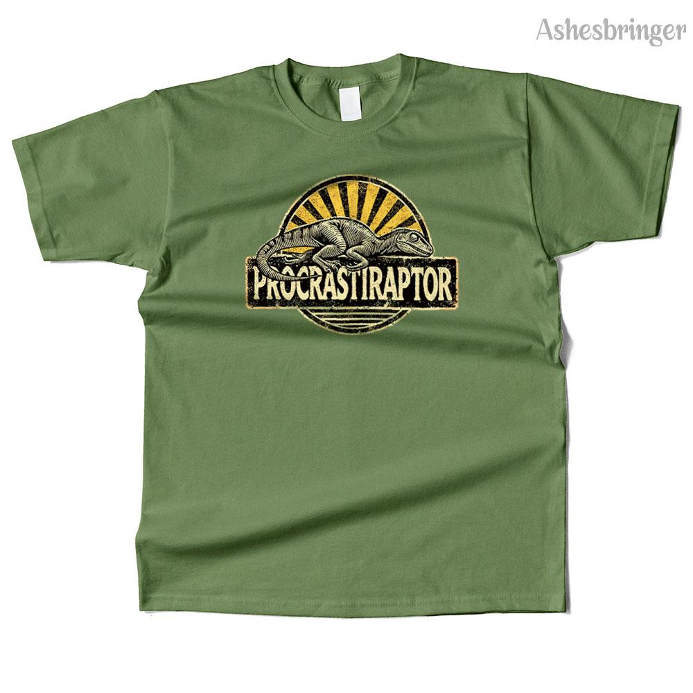 Mens Cotton Procrastiraptor Graphic T Shirt Street Casual Style Tee for Men and Women