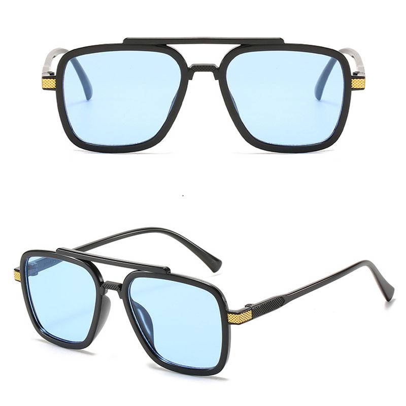 Двойной луч Популярные солнцезащитные очки унисекс женские фирменные дизайн Iron Man Square Новые мужские солнцезащитные очки горячая распродажа высококачественные ювелирные аксессуары