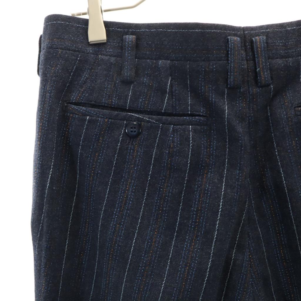 60s 70s vintage Striped Pattern Slacks pants Navy TALON ZIP Men's Used