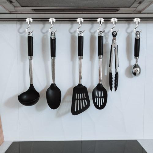 Super Strong Magnetic Hooks with Neodymium Magnets, Stainless Steel, Rust-Resistant, Wall-Mounted, 10kg Vertical Load Capacity, 16mm Diameter, for Kit