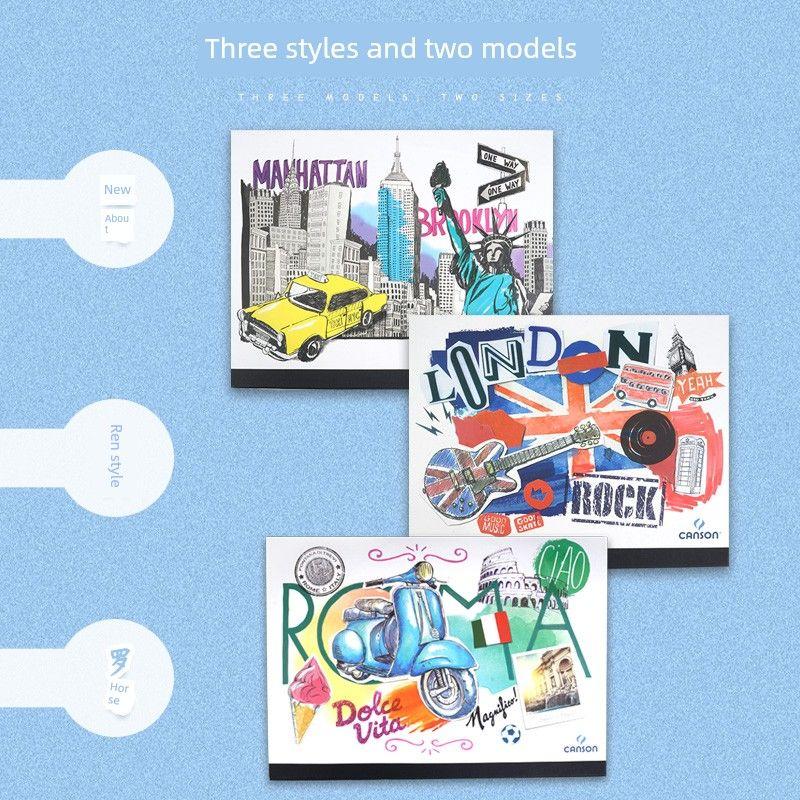 Canson France Color Cover Sketch Board Canson Hard Surface Sketchpad Nature Sketch Board with Clip Sketch Board Folder Works Storage