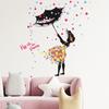 Wall Sticker Self-adhesive Easy to Apply PVC Fairy Girl Flower DIY Wall Decorative Sticker for Living Room