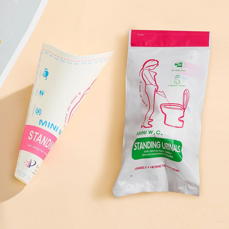 Силиконовый писсуар Одноразовый бумажный стоячий писсуар Женский Для беременных женщин Инструменты для экстренных ситуаций для кемпинга на открытом воздухе Портативный в машину