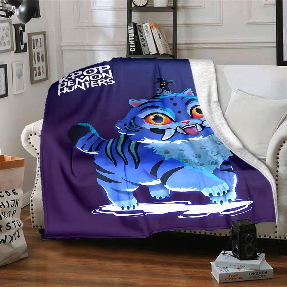 1pc KPop Demon Hunters23 Blanket, Gift, for Men and Women, Soft Blanket, Good for Sofa Bed Couch Travel, Lightweight Flannel Blanket