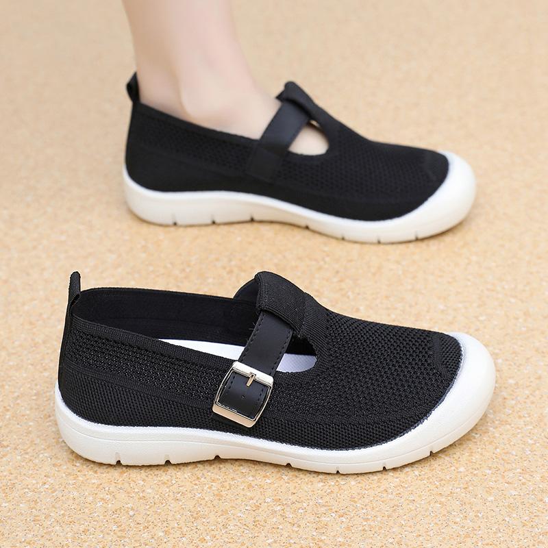 Женские повседневные беговые дышащие трикотажные летние сетчатые спортивные повседневные сандалии для мам