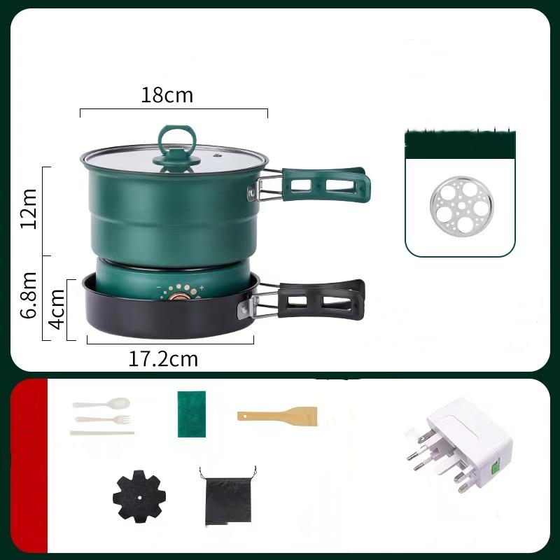 Электрическая разделенная кастрюля, складная мультиварка, сковорода, пароварка, рисоварка, супница, водонагреватель для путешествий