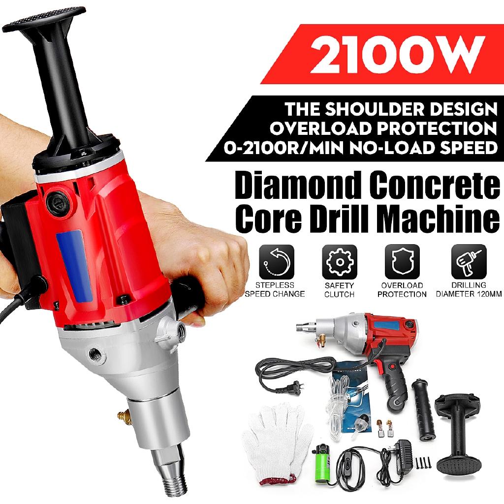 2100W Handheld Core Drill Wet Concrete Core Drilling Machine 2100W Electric Core Drill Stepless Speed Concrete Diamond
