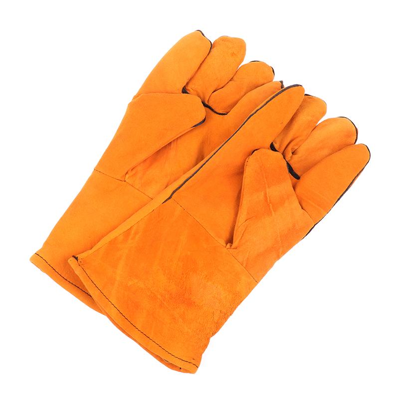1 пара термостойких металлических сварочных защитных перчаток, огнестойкие сварочные рабочие перчатки из коровьей кожи, перчатки механика, инструменты