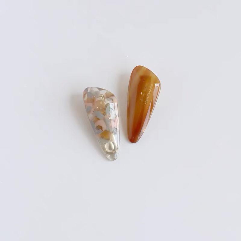 2pcs/set Acetate Hair Clips Cute Sweet Waterdrop Geometric Barrettes Side Pins Hairpin Women Hair Accessories