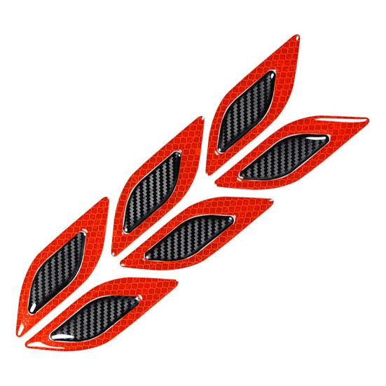 6 шт. автомобильная светоотражающая лента против царапин из углеродного волокна 3D автомобильная предупреждающая наклейка лента пленка