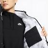 Nike Solid Color Logo Print Zipper Pocket Mid-Length Cotton Coat Women Coats Black DD4651-010