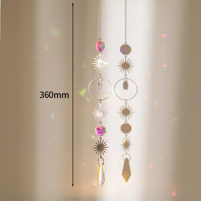 Crystal Suncatcher Crystal Wind Chimes Garden Rainbow Sun Catcher Garden Hanging Pendant Window Wind Music Home Garden Decor