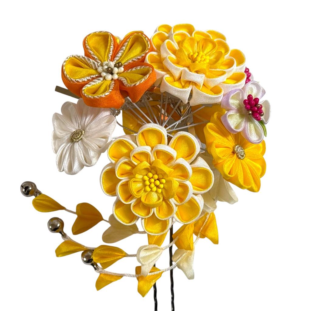 Yellow Hair Ornament for Ceremony Kimono Coming-of-Age (KZ-2)