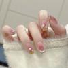 Ношение Argent Summer Fresh Кошачий глаз Французский румянец Тюльпан Носимый маникюр Съемная ногтевая пластина