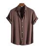 2024 Men's Summer Casual Hawaiian Short-Sleeve Solid Shirt