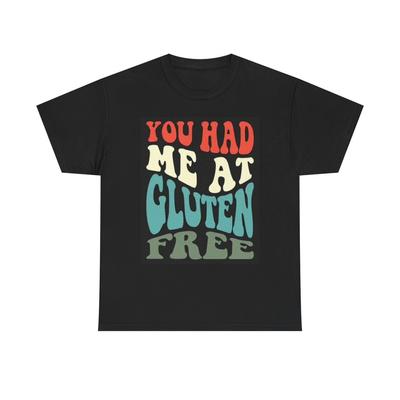 Футболка с надписью "You Had Me At Gluten Free" (Ты покорила меня с первого взгляда, без глютена), забавная, унисекс, из плотного хлопка.