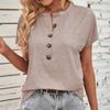 Весна Лето Женский Топ Однотонный Цвет Витая Пряжка Модные Футболки С Коротким Рукавом Женские