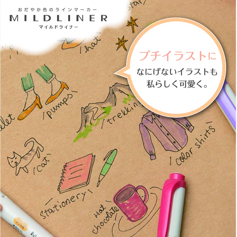 Zebra Mildliner Highlighter Pen, 25-Color Set, WKT7-25C