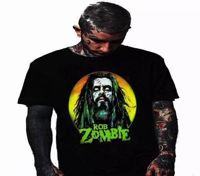 Rob Zombie Хоррор Панк-рок Группа Графический Футболка для Фаната Все Размеры Унисекс Футболка