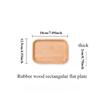 Wooden Dish Decor Tray Japanese Tableware Solid Wood Plate Fruit and Hotel Barbecue and Wooden Dining Plate Rubber Wooden Tray