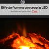 Tabletop Electric Fireplace Black 600/1200W Flame Effect Adjustable Temperature