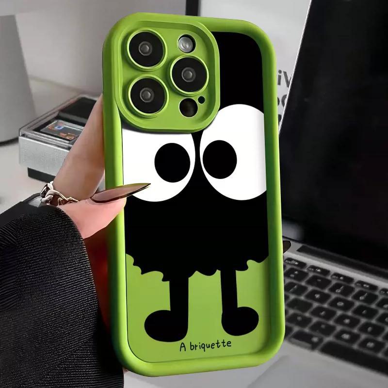 Крупноглазые брикеты подходят для чехла мобильного телефона Apple 15promax iPhone14/13 простой 12/11 новый 17/16p