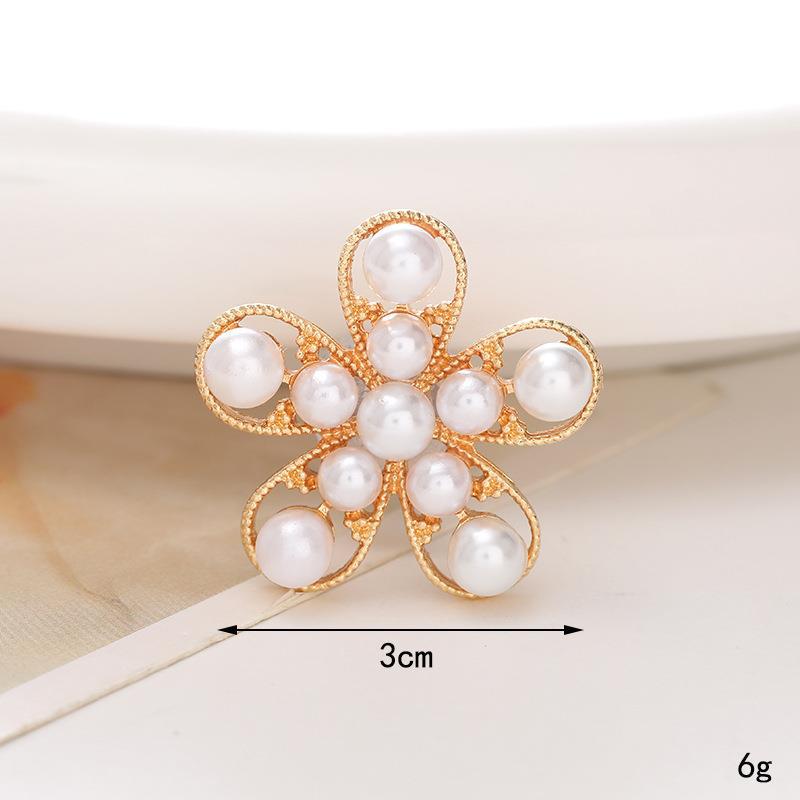 Zinc Alloy Pearl Flower Clog Accessories - DIY Shoe Buckle Decoration