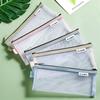 Zipper Pouch Small Wallet Grid Pencil Bag Mesh Storage Bags Stationery Bag Transparent File Bag