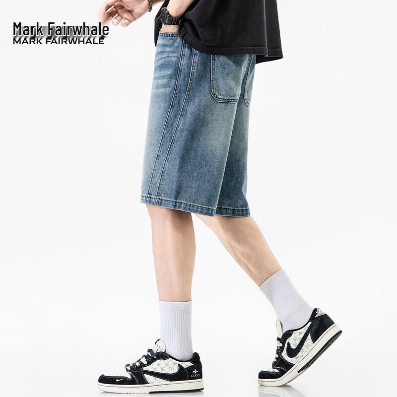 Mark Fairwhale Men's Tencel Blend Casual Denim Shorts