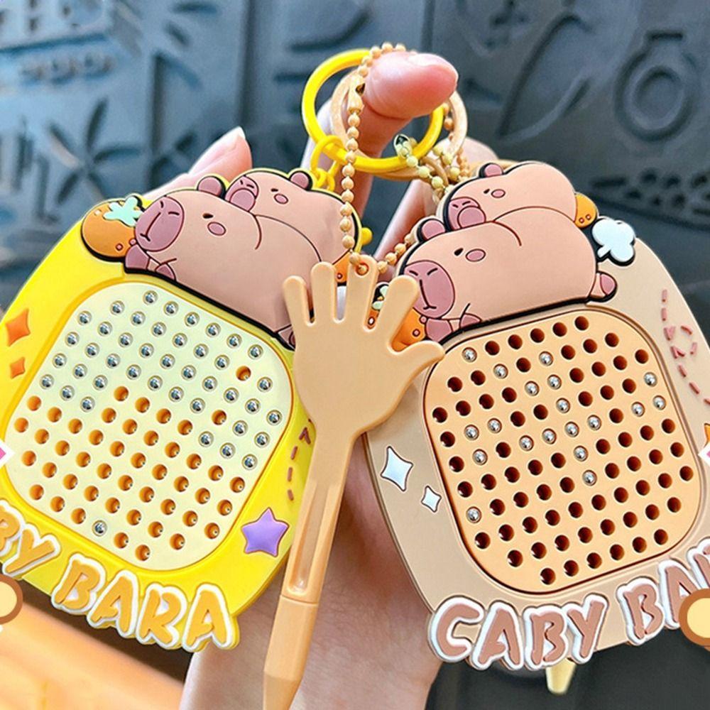 Decompression Capybara Drawing Board Keychain Hanging Schoolbag Pendant for Kids Toys