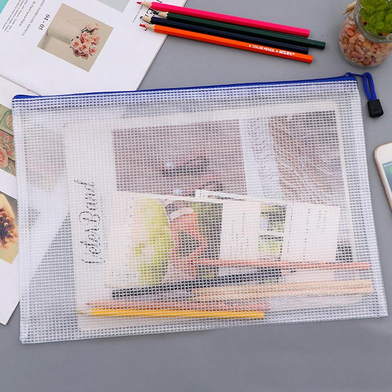 10 шт. сетчатый мешок на молнии сумка для документов водонепроницаемые папки на молнии A6/A5/A4/A3 школьные канцелярские принадлежности пенал сумки для хранения