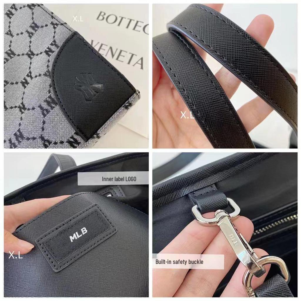 New Korean MLB Full-Logo NY Tote Bag: All-Over Print, Large Capacity, Versatile Shoulder Handbag