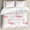 Пододеяльник Фламинго Комплект из трех предметов Постельное белье для спальни девочки Розовое покрывало