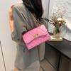 Urban Chic Pu Quilted Lock Buckle Shoulder Bag For Women In Black Beige Pink