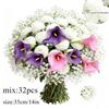 European Style Artificial Flower Bouquet: Calla Lily, Tulip, Baby's Breath & Daisy Combination for Home Decoration